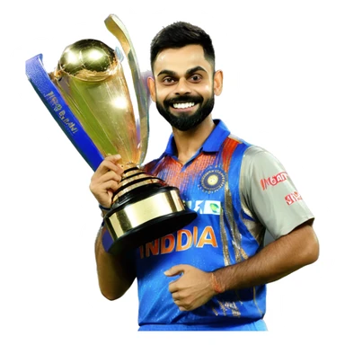 virat kohli with ipl trophy sticker