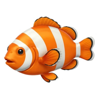 Full body of a clownfish, apple emoji style sticker