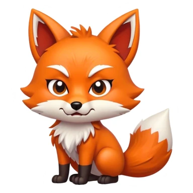 Angry fox in chibi style sticker