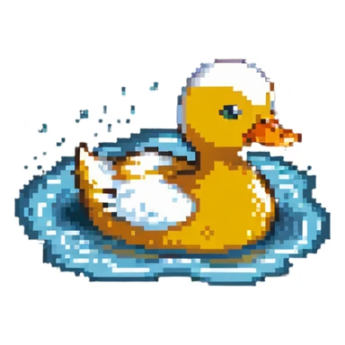 duck swimming sticker