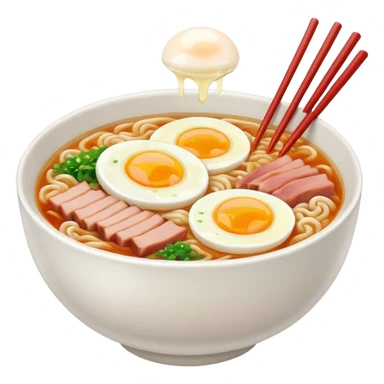 ramen bowl with one chopsticks sticker