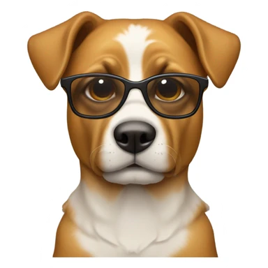 Perro pastor color caramelo con lentes de sol  sticker