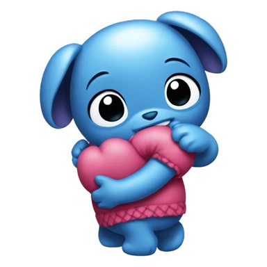 stitch hugging hello kitty sticker