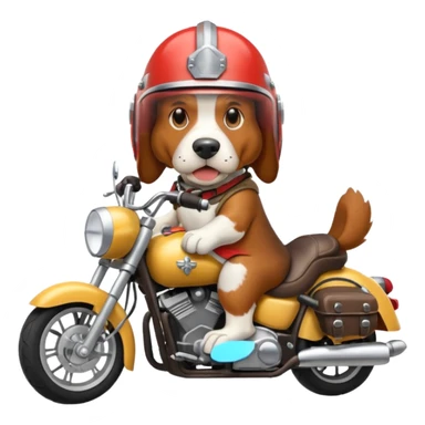 angry bassett hound on a motorcycle sticker