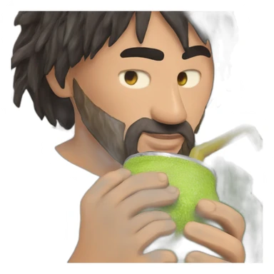 messi drinking yerba mate from a yerba mate gourd with a straw sticker