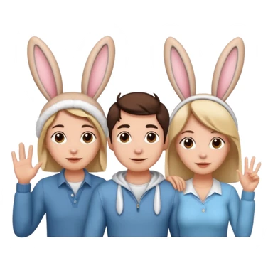 Bunny ear Bunny ears style between husband and wifewith boyfriend and girlfriend sticker