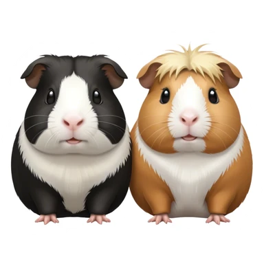 Two guinea pigs. One is black and white. The other is blonde and white. sticker