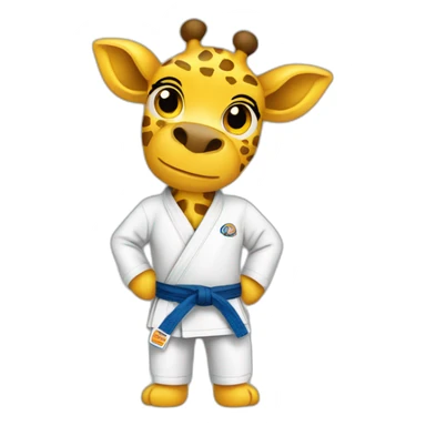 Giraffe wearing jiujitsu uniform sticker