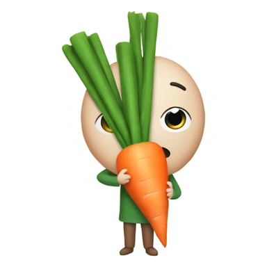 Baldi holding a carrot sticker