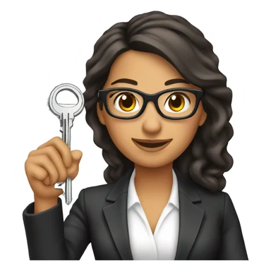 Hispanic realtor woman holding keys sticker