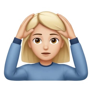 Hands on head sending a white beam from between eyes sticker