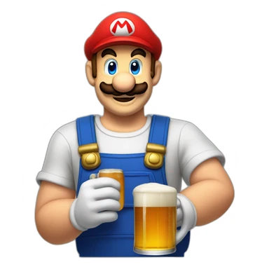 Mario qui boit une bière sticker