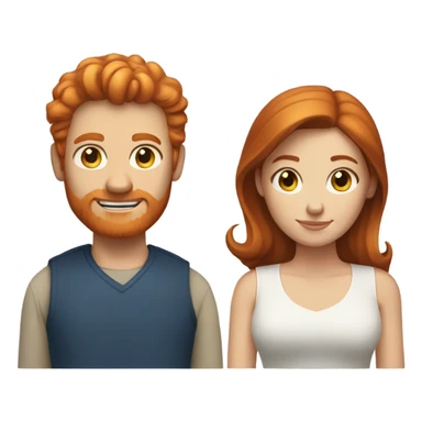 Ginger man and brunette woman sticker