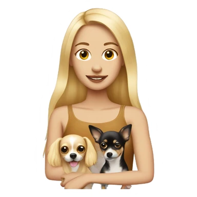 Blonde long haired woman with a chihuahua sticker