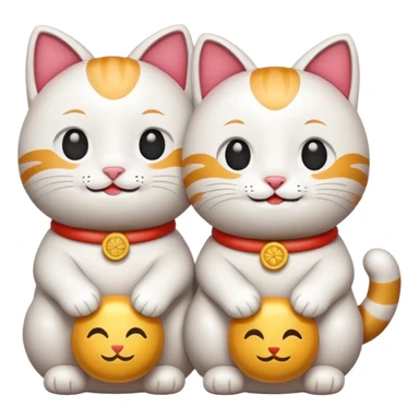Calm emoji with lucky cats sticker