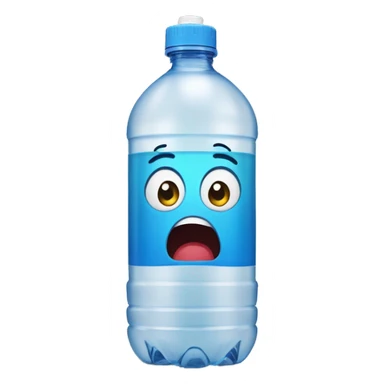 water bottle plastic with shocked face on it sticker