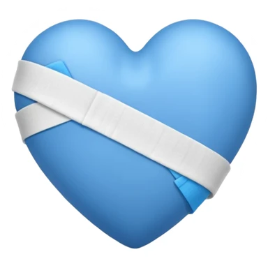 corazón azul con venda  sticker