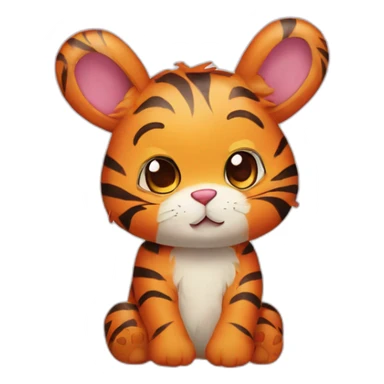 cute tiger bunny bear sticker