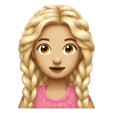 girl with yarn pink blond sticker