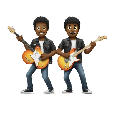 two guy playing "v shape" electric guitar  sticker