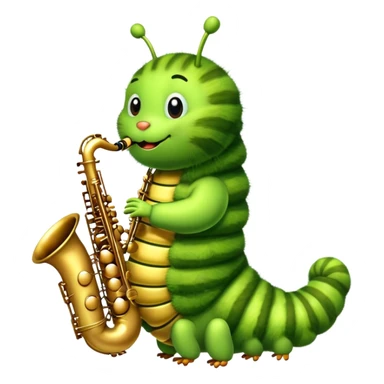 Caterpillar playing the saxophone  sticker
