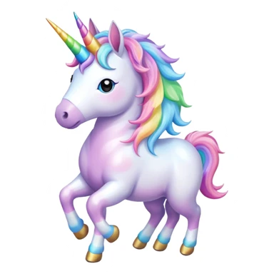 Gökkuşağının üstünde yürüyen unicorn sticker