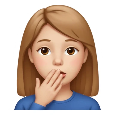 Hand over mouth with blushed cheeks sticker