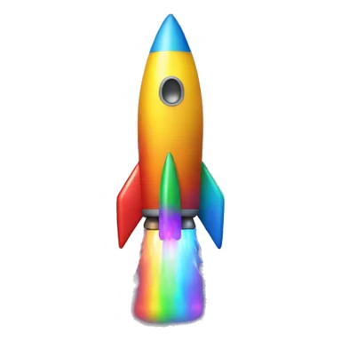 The rocket emoji but with flashing rainbow colors sticker