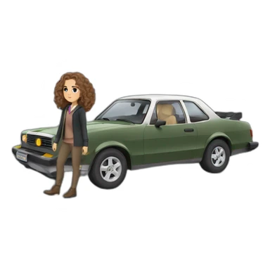 Hermione Granger conduit une voiture sticker