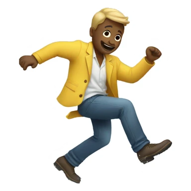White Man dancing in a puddle sticker