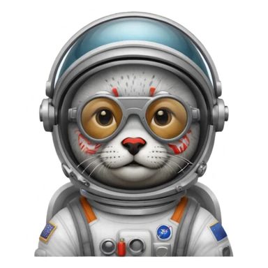 seal wearing glasses in astronaut helmet sticker