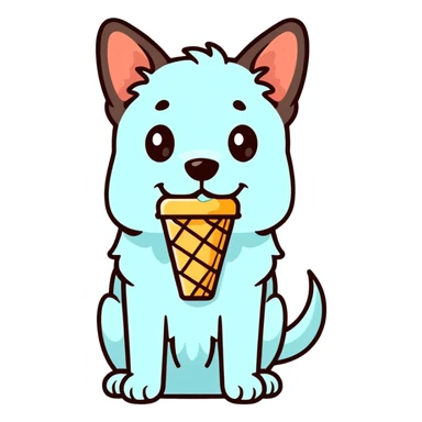 Dog mangia gelato sticker