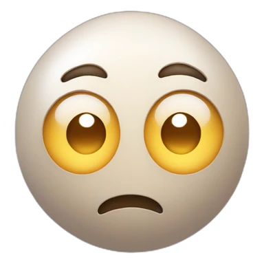 3d sphere with a cartoon good skin texture with big calm eyes sticker