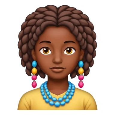 person with beads in hair and colorful styşe sticker