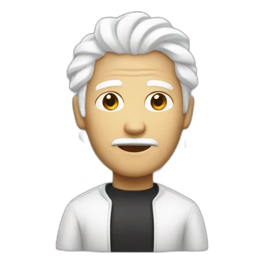 Long body with white hair and a bied head sticker