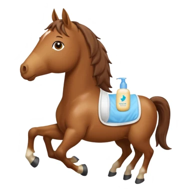 A horse holding johnson baby body lotion sticker