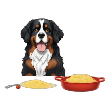 bernese mountain dog cooking spaghettis sticker