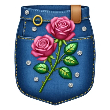 Sequin roses in a denim pocket sticker