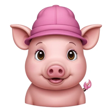 pig wear hat sticker