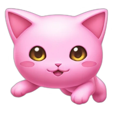 pink mew pokemon levitating sticker