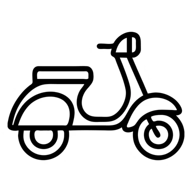 vintage Vespa scooter, outlined icon style, clean lines, no fill, modern look sticker