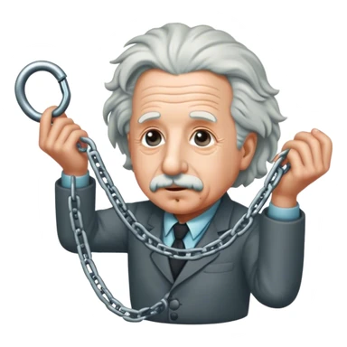 Albert einstein pulling on a chain sticker