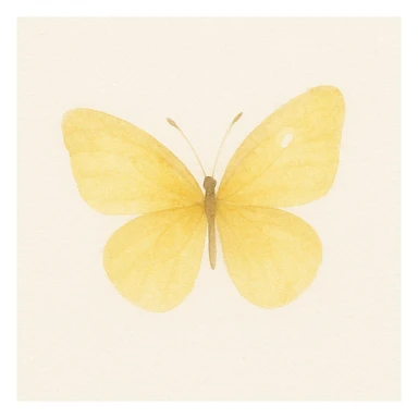 yellow butterfly with shine, watercolor art style sticker