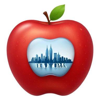 Manzana con el nombre de New York dentro pero aesthetic, que ocupe toda la manzana sticker
