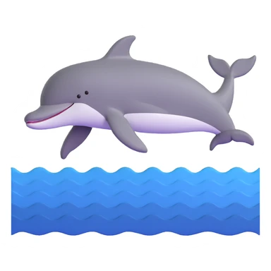swimming dolphin in ocean waves sticker