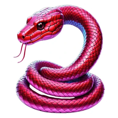 red glitter cyberpunk snake sticker