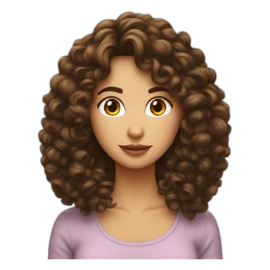 Une meuf brune avec des cheveux bouclé   sticker