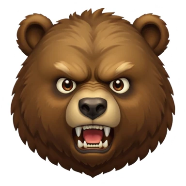 An ancient bear, forest guardian, aggressive angry, front profile, face portrait focus sticker