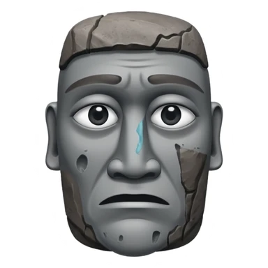 the easter island stone guy with a tear in its eye sticker