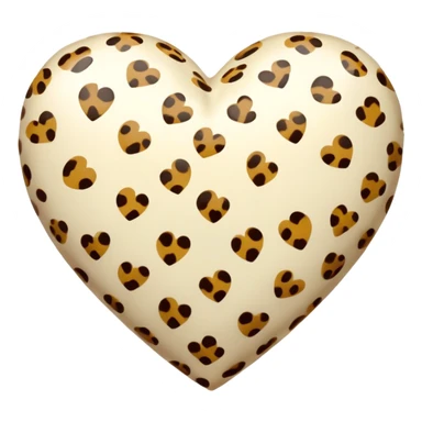 cream leopard heart sticker